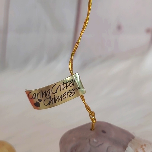 Vintage 70s Jasco Taiwan Porcelain Caring Critters Chimers Ornament Set of Four - Picture 8 of 16